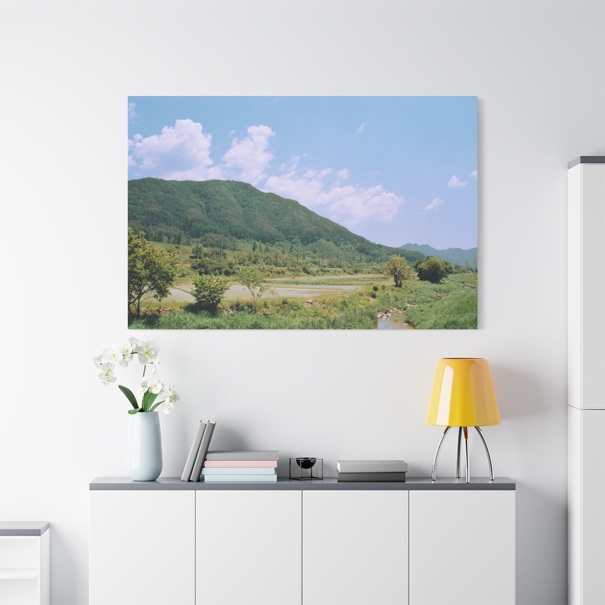 Wonju Spring Stream Pastel Landscape Canvas Print