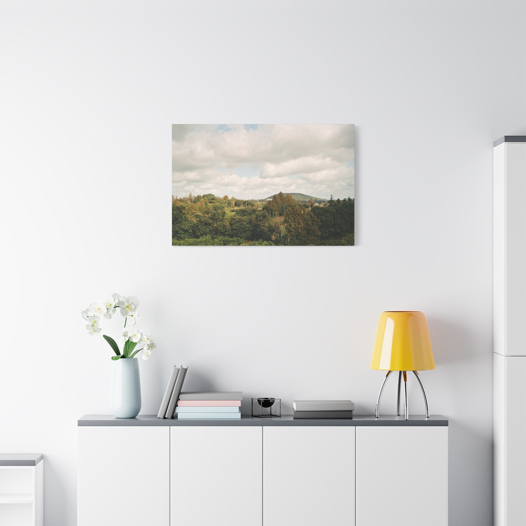 Jeju Wind-Swept Oreum and Clouds Canvas Print