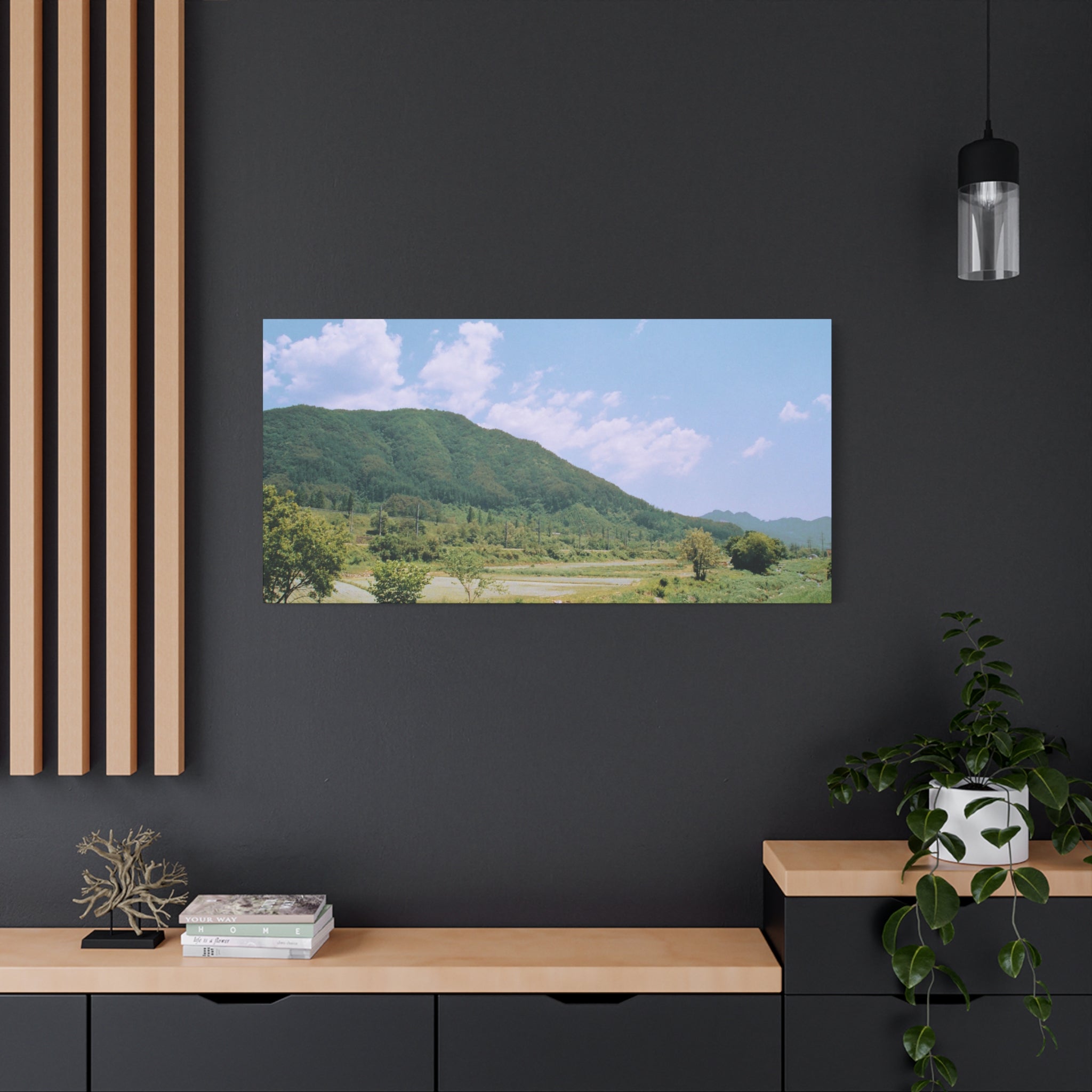 Wonju Spring Stream Pastel Landscape Canvas Print