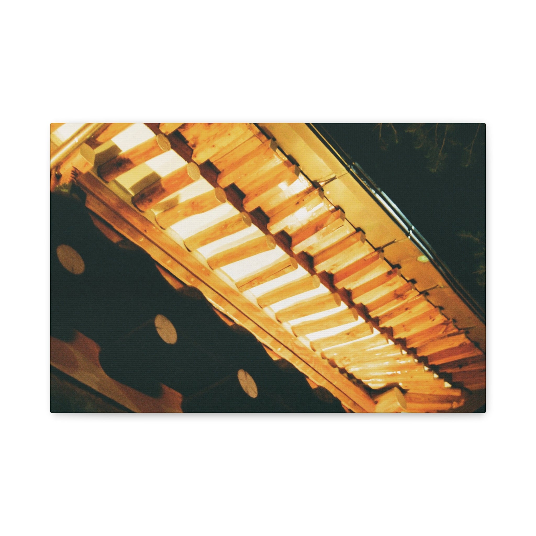 Bukchon Hanok Cheoma Night Canvas Print — Seoul Traditional Eaves Wall Art