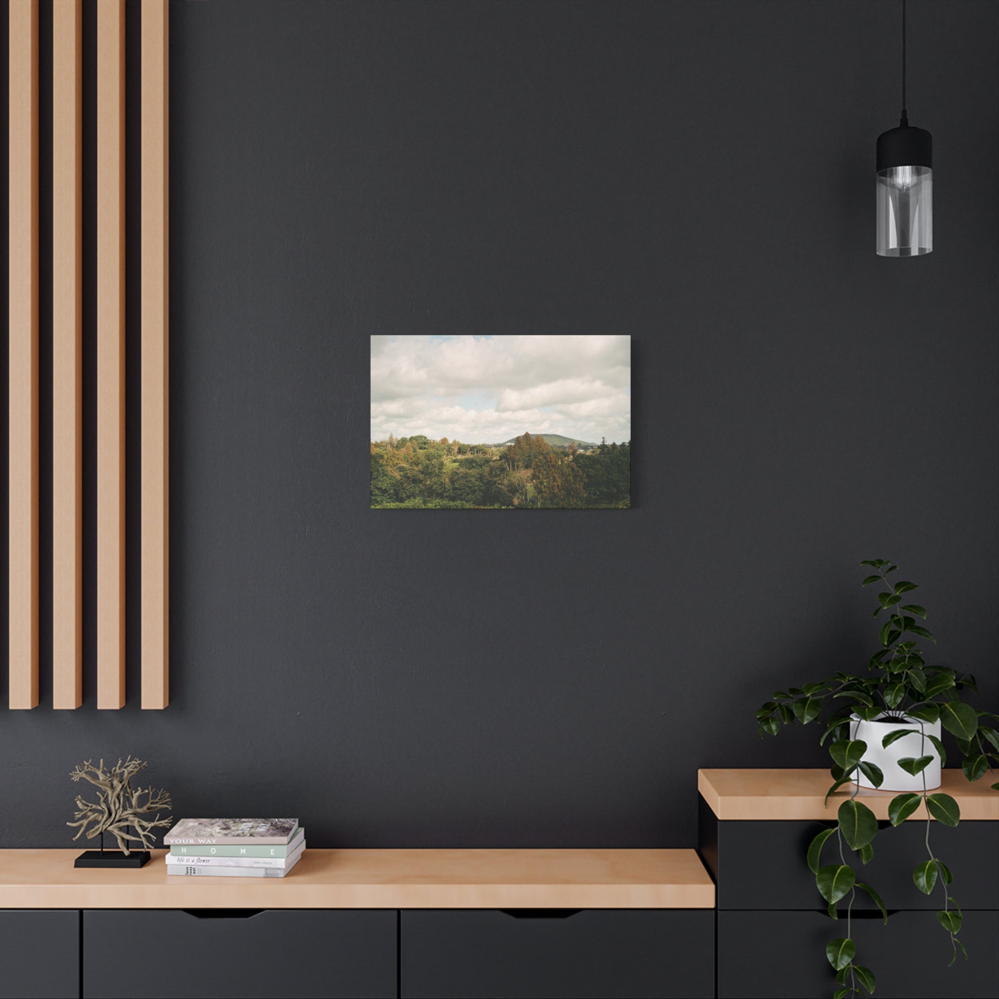 Jeju Wind-Swept Oreum and Clouds Canvas Print