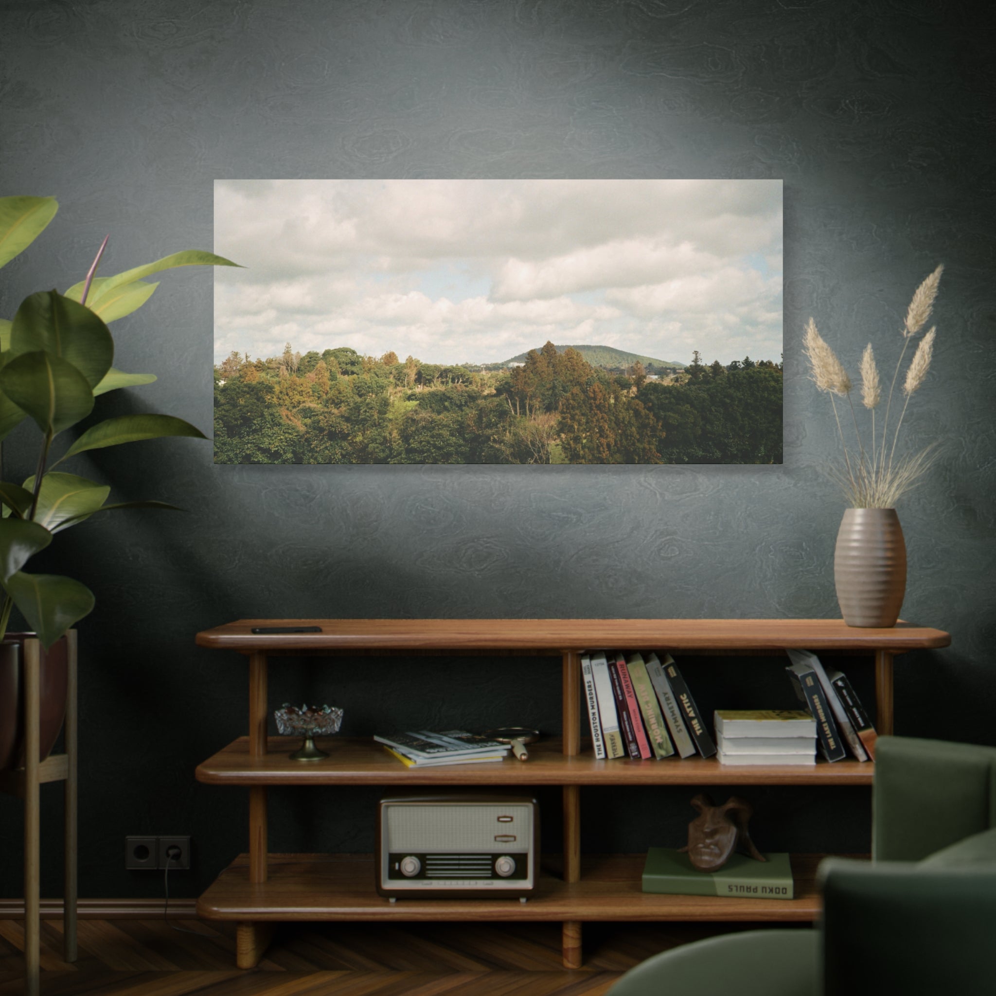 Jeju Wind-Swept Oreum and Clouds Canvas Print