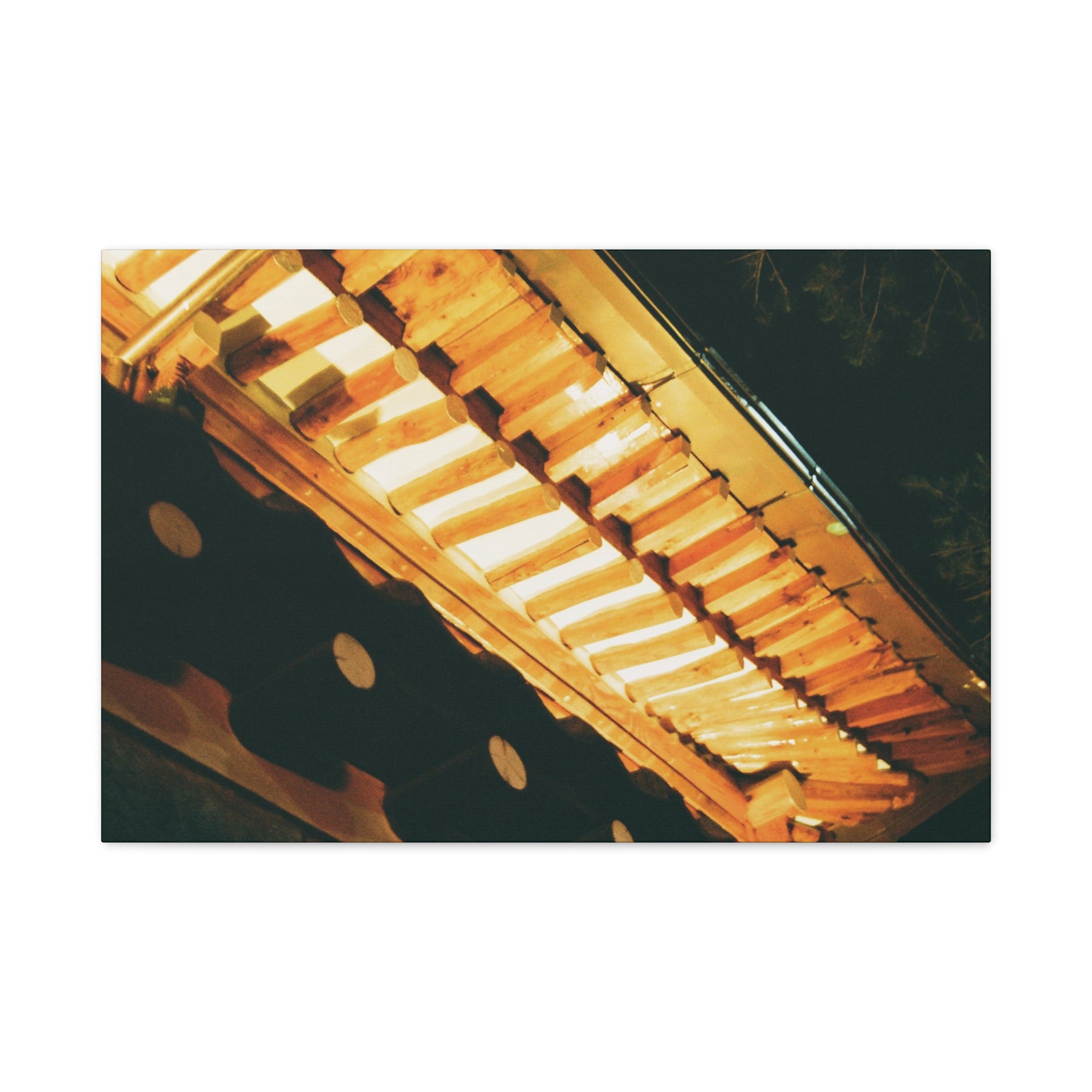 Bukchon Hanok Cheoma Night Canvas Print — Seoul Traditional Eaves Wall Art