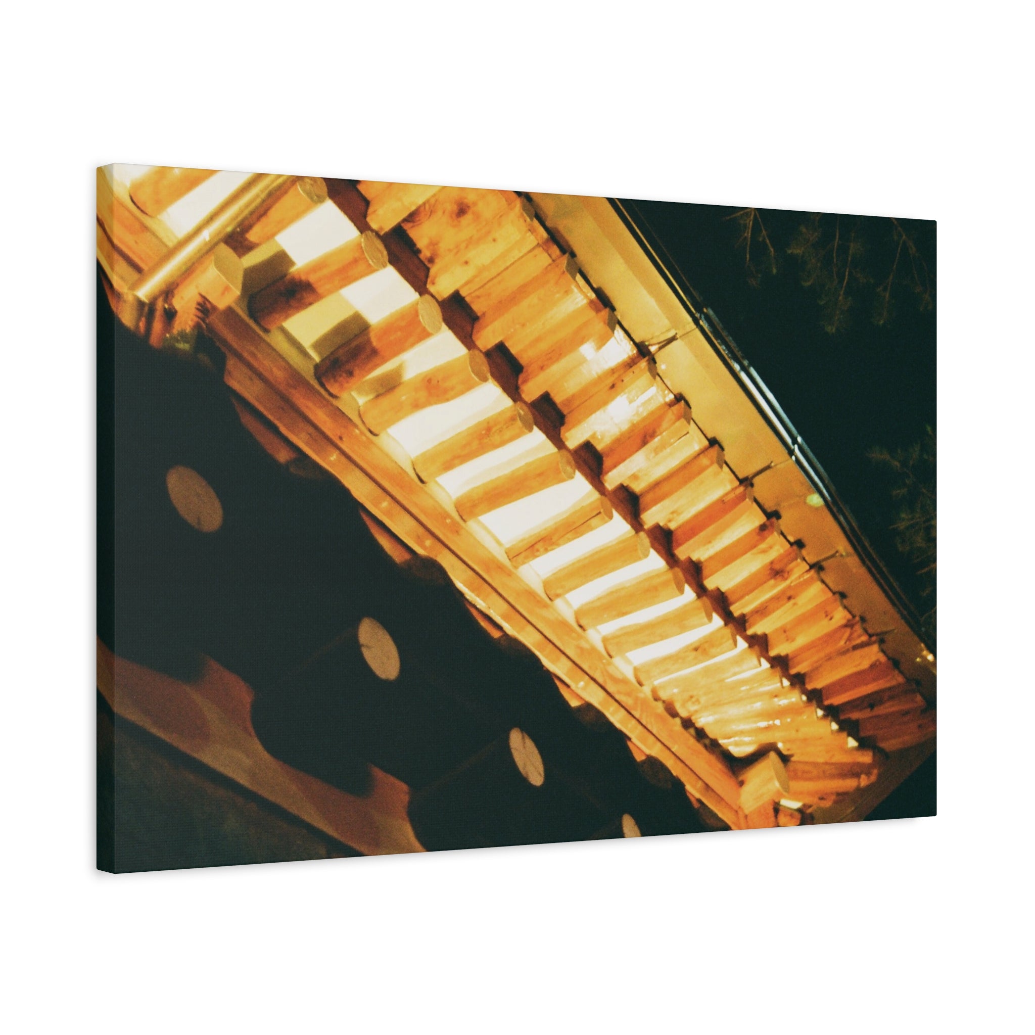 Bukchon Hanok Cheoma Night Canvas Print — Seoul Traditional Eaves Wall Art