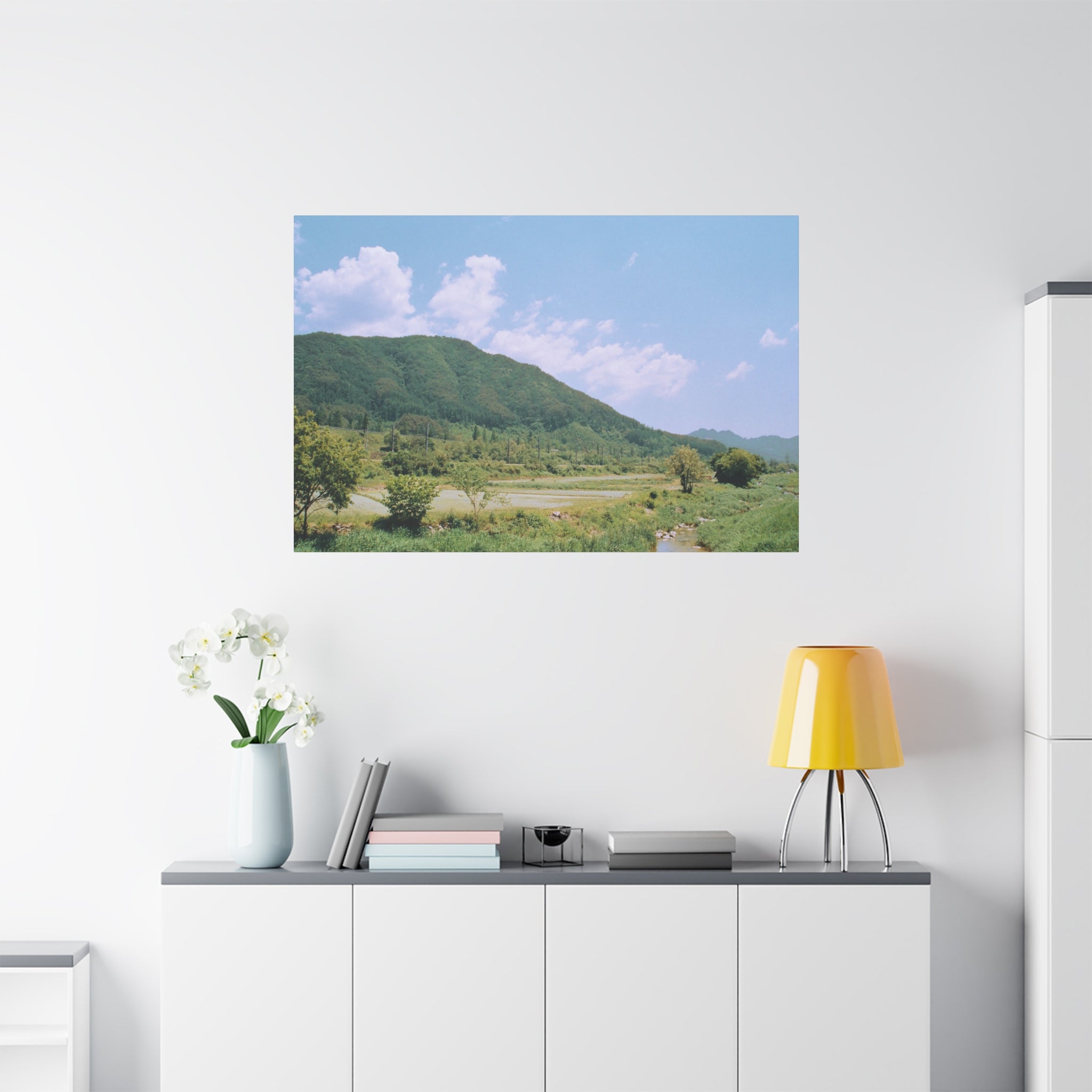 Wonju Spring Stream Pastel Landscape Canvas Print
