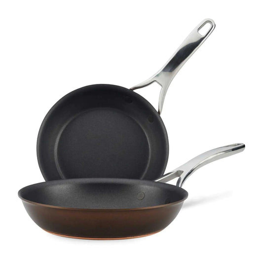 Anolon Copper Luxe Nonstick Skillet Duo - Hard Anodized 8.5" & 10" Set