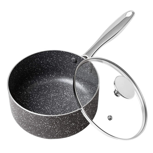 MICHELANGELO Granite Nonstick 3-Quart Saucepan with Lid
