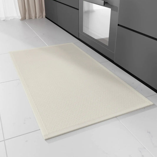 Hargiis Kitchen Rug Rubber Non Slip Kitchen Rugs Washable Absorbent Runner Mat for Floor Machine Washable Standing Mats for in Front of Sink Door Laundry Entryway Hallway (Beige 36" × 24")
