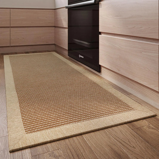 LUFEIJIASHI Large Kitchen Rugs and mats Non Slip Washable Kitchen Runner Rug Absorbent Farmhouse Style Kitchen Floor mats for in Front of Sink (Light Coffee 20X70)