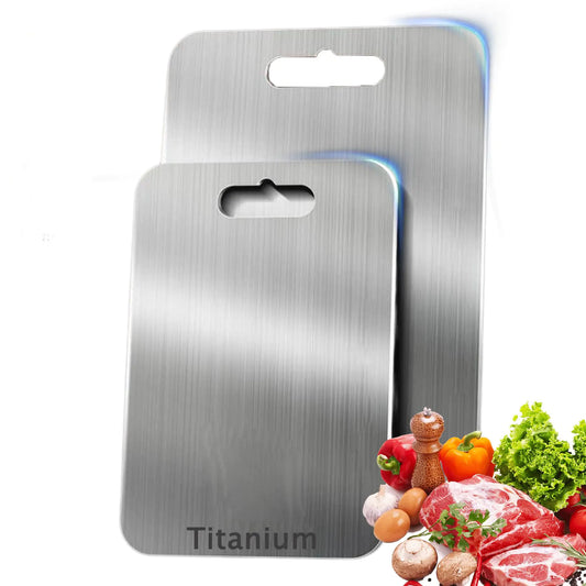 Titanware 100% Pure Titanium Cutting Board - Titanware Cutting Board Titanium Cutting Board Double - Sided Food Grade Cutting Board Thickened For Kitche (18 * 12IN)