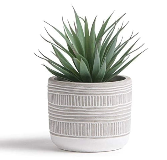 Kurrajong Farmhouse Artificial Plant | 8" Fake Plant for Desk Decor | Artificial Succulent in Pot | Fake Succulent | Faux Plant Indoor | Succulent Plant Artificial | Faux Succulent for Shelf Decor