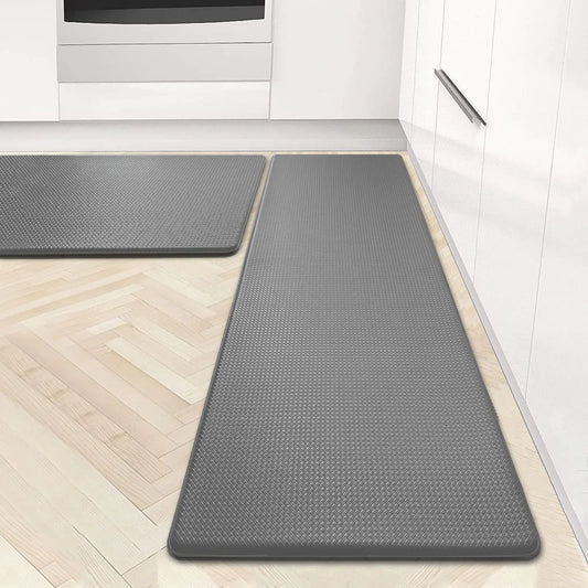 Artnice Cushioned Anti Fatigue Floor Mat Non-Slip Kitchen Rugs Set of 2 0.47 Inch Kitchen Mats for Floor Waterproof Standing Mat for Home Office Sink Laundry 17.3"×30"+17.3"×47.2" Grey