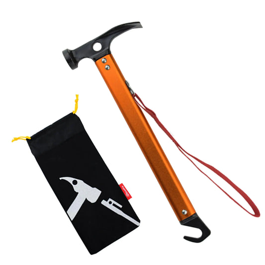 Azarxis Tent Stake Mallet Tark Peg Puller Hammer Nail Remover for Outdoor Camping Gardening Backpacking Hiking Lightweight Portable with Carry Bag (Orange - Carbon Steel Head + Aluminum Handle)