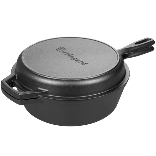 VORRINGARD Elite Cast Iron Combo Cooker with Dual-Function Lid, 3 Quart